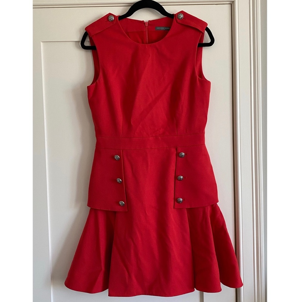 Alexander McQueen Red Peplum & Button dress